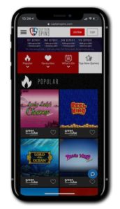 Captain Spins Casino mobile screenshot